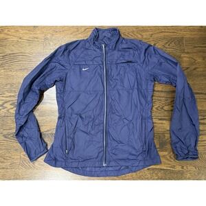 Nike Shield Women's Running Jacket Large Blue Lightweight Spring